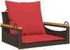 vidaXL Hängesessel mit Kissen Braun 63 x 62 x 40 cm Poly Rattan 368167 Bild 2