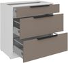 Küchen Unterschrank 80 cm Küche ARIA Sandgrau ultra matt + Weiss matt, hochwertige Fronten mit Anti Fingerprint Beschichtung, Soft-Close Küchenzeile Küchenblock Bild 3