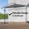 Brixy Schwebenschirm - 300CM - Inkl. Fußkreuz - Wasserdicht - Höhenverstellbar - Anthrazit, anthrazit, 300 x 200 cm Bild 2