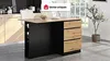 Vente-unique - POMARELA Küchenmöbel Holz, Platte SchwarzBeige - B 80 cm x H 91 cm x L 140 cm Bild 2