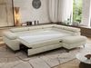 MKS Möbel 'Pablo L-Form' Ecksofa mit Schlaffunktion, verstellbare Kopfstützen, Creme, Schenille grob, T25 Topper, Rechts Bild 4