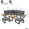 Merax Gartenlounge-Set, 7-Sitzer Gartenmöbelset mit 5 verstellbaren Rückenlehnenpositionen, Grau Bild 4