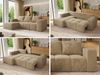Ecksofa mit Schlaffunktion und Bettkasten, L-form Couch, lose Kissen, Polstersofa - MONIVA - Beige Plüsch - linke Seite Bild 2