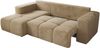 Ecksofa mit Schlaffunktion und Bettkasten, L-form Couch, lose Kissen, Polstersofa - MONIVA - Beige Plüsch - linke Seite Bild 5