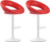 CLP 2er Set Barhocker Olinda Kunstleder höhenverstellbar und drehbar,rot weiß Bild 2