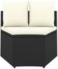 vidaXL 7-tlg. Garten-Sofagarnitur mit Auflagen Poly Rattan Schwarz 3064888 Bild 5