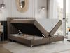 Boxspringbett mit 2 Bettkästen Matratze und Topper - MILEN - 140x200cm - Braun Velours - H3 Bild 2