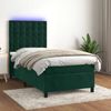 vidaXL Boxspringbett mit Matratze & LED Dunkelgrün 90x190 cm Samt 3136338 Bild 1