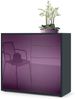 Vladon Sideboard Ben, Kommode mit 2 Türen und 2 Schubladen, Schwarz matt/Brombeer Hochglanz (79 x 74 x 36 cm) Bild 5