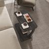Beistelltisch Stattela C-förmig 59x35x56 cm Marmoroptik, schwarz [en. casa] Bild 3