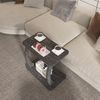 Beistelltisch Stattela C-förmig 59x35x56 cm Marmoroptik, schwarz [en. casa] Bild 5