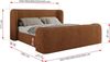 Polsterbett mit Lattenrost, Doppelbett für Schlafzimmer, Gepolstertes Kopfteil, Pocket matratze Härtegrad H3/H4 - EMORA CLASSIC DUO - 180 x 200 cm - Orange Struktur - VIRE - LUX Bild 4