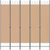 vidaXL 5-teiliger Raumteiler Beige 200 x 200 cm Stoff 42039201 Bild 4