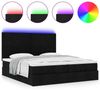 vidaXL Ottoman-Bett mit Matratzen & LEDs Schwarz 180x200 cm Stoff 3314522 Bild 5