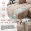 Modernes Sektionssofa, L-Sofa, 3-Sitzer-Sofa, keine Installation erforderlich, Chenille-Sofa mit Chaiselongue und Armlehnen, 3 Kissen, Seitentasche für Fernbedienung, Khaki Bild 3