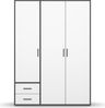 rauch Kleiderschrank; Drehtürenschrank VOYAGER, 3-türig, 2 Schubkästen, Alpinweiß/Graumetallic, 140x194x53xcm Bild 2