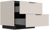 Design Nachttisch Kommode Artem 60cm B, 2 Softeinzüge lackiert Creme Grafit : Creme / Grafit Bild 5