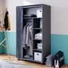 Kleiderschrank Doros Grau 100 x 168 cm mit Rollen Vicco Bild 4