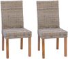 vidaXL Esszimmerstuhl 2 pcs Kubu-Rattan und Massivholz aus Mahagoni 42012420 Bild 2