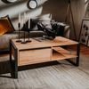 Homestyle4u Couchtisch, Holz natur / anthrazit, B/H/T: 100 x 40 x 55 cm Bild 2