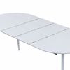 Esstisch Rodrigo ausziehbar 120-150-180 x 80 cm 4-10 Personen Ovaler Küchentisch mit Metallgestell für Küche, Esszimmer Holz Optik Weiß Bild 5