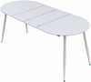 Esstisch Rodrigo ausziehbar 120-150-180 x 80 cm 4-10 Personen Ovaler Küchentisch mit Metallgestell für Küche, Esszimmer Holz Optik Weiß Bild 4