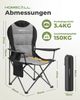 HOMECALL Campingstuhl Hochlehner 110cm mit Lendenwirbelstütze Klappstuhl Angelstuhl Faltbar (Bis 150kg, gepolstert, faltbar, stabil, 1 St), für Camp Garten Balkon Bild 2