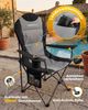 HOMECALL Campingstuhl Hochlehner 110cm mit Lendenwirbelstütze Klappstuhl Angelstuhl Faltbar (Bis 150kg, gepolstert, faltbar, stabil, 1 St), für Camp Garten Balkon Bild 4