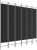 vidaXL 6-tlg. Paravent Schwarz 240x220 cm Stoff 350177 Bild 2