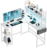 Furnicopia Eckschreibtisch Schreibtisch mit LED und USB L-förmiger Computertisch 160CM (Mit großem Ablagefach, USB-Ladeanschluss und Steckdose) Bild 2