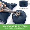 Green Bean® Sitzsack-Hocker 45x25cm mit EPS-Perlen Füllung - Sitz-Pouf für Sitzsäcke - Sitzhocker für Kinder und Erwachsene - Dunkelblau Bild 4