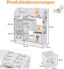 COSTWAY Freistehender Kinderzimmerschrank, 3-stöckiger Kinderzimmerregal, Spielzeug-Organizer für Kleinkinder mit 5 Fächern & 2 Aufbewahrungsboxen & 3 Regalen(Tier Pirat) Bild 4