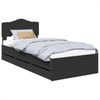 vidaXL Bettrahmen mit Schubladen Schwarz 90 x 190 cm Ingenieurs Holz 3413048 Bild 2