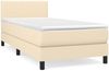 vidaXL Boxspringbett mit Matratze Creme 90x190 cm Stoff 3139862 Bild 2