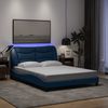 Doppelbett, Bettgestell Modernen mit LED ohne Matratze Blau 140x200 cm Stoff d1357e Bild 2