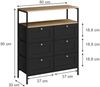 Kommode Belaro Schwarz 80 x 95 cm mit 6 Schubladen Vicco Bild 2