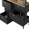 Kommode Belaro Schwarz 80 x 95 cm mit 6 Schubladen Vicco Bild 5