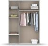 rauch Kleiderschrank Nabila, Drehtürenschrank, Garderobenschrank, 3-türig, 2 Schubkästen, mit 1 Kleiderstange und 3 Einlegeböden, Farbe Grau metallic, Schwarz, mit Push-to-Open Funktion, 140x194x53cm Bild 5