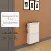 Schuhkipper mit Zubehör, Weiß, 2 Klappen 52x15x73 cm, Saphir Eiche Dekor, Hakenleiste Bild 2