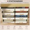 Kommode 86 x 30 x 94,5 cm mit 8 Stoffschubladen, 4 Aufbewahrungstaschen und 2 Haken aus Stahl Bild 3