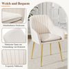 Merax 2er-set Samt-Esszimmerstuhl mit Steppdesign und Galvanisieren der Beine für Esszimmer und Küche (Beige) Bild 5