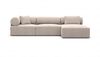 Couch Laguardia L Form in Samtstoff - Strukturstoff - beige - Rechts Bild 3