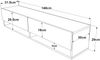 Fernsehtisch Laitila 140x31,5x29,5cm Eiche rustikal/Weiß [en. casa] Bild 4