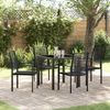 vidaXL Garten Essgruppe 5 pcs Schwarz Pulverbeschichteter Stahl 3379164 Bild 1