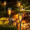 8er Set LED Solarleuchten, schwarz, Feuereffekt, H 50 cm Bild 4