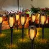 8er Set LED Solarleuchten, schwarz, Feuereffekt, H 50 cm Bild 3