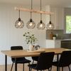 LED Hängeleuchte, Holz, Gitter Design, L 85 cm Bild 4