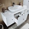 Roomart GUSTO-I-120 Badmöbel Set– 4-teiliges Badezimmermöbel Set - Waschbeckenunterschrank mit Keramikwaschbecken, Spiegelschrank & Hochschrank - H 45 x B 45 x T 120 cm • Weiß Bild 5