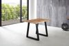 Esstisch Baumkante massiv Akazie natur 120 x 80 schwarz V-Gestell LUBIN 76509127 Bild 3