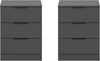 Home affaire Nachtkommode Skarde 2 Nachttische, jeweils Breite: 45 cm (Set, 2 St, Sie bekommen 2 Nachttische im Set), Skarde, 2er Set Nachtkommoden, 3 Schubkästen, anthrazit Bild 3